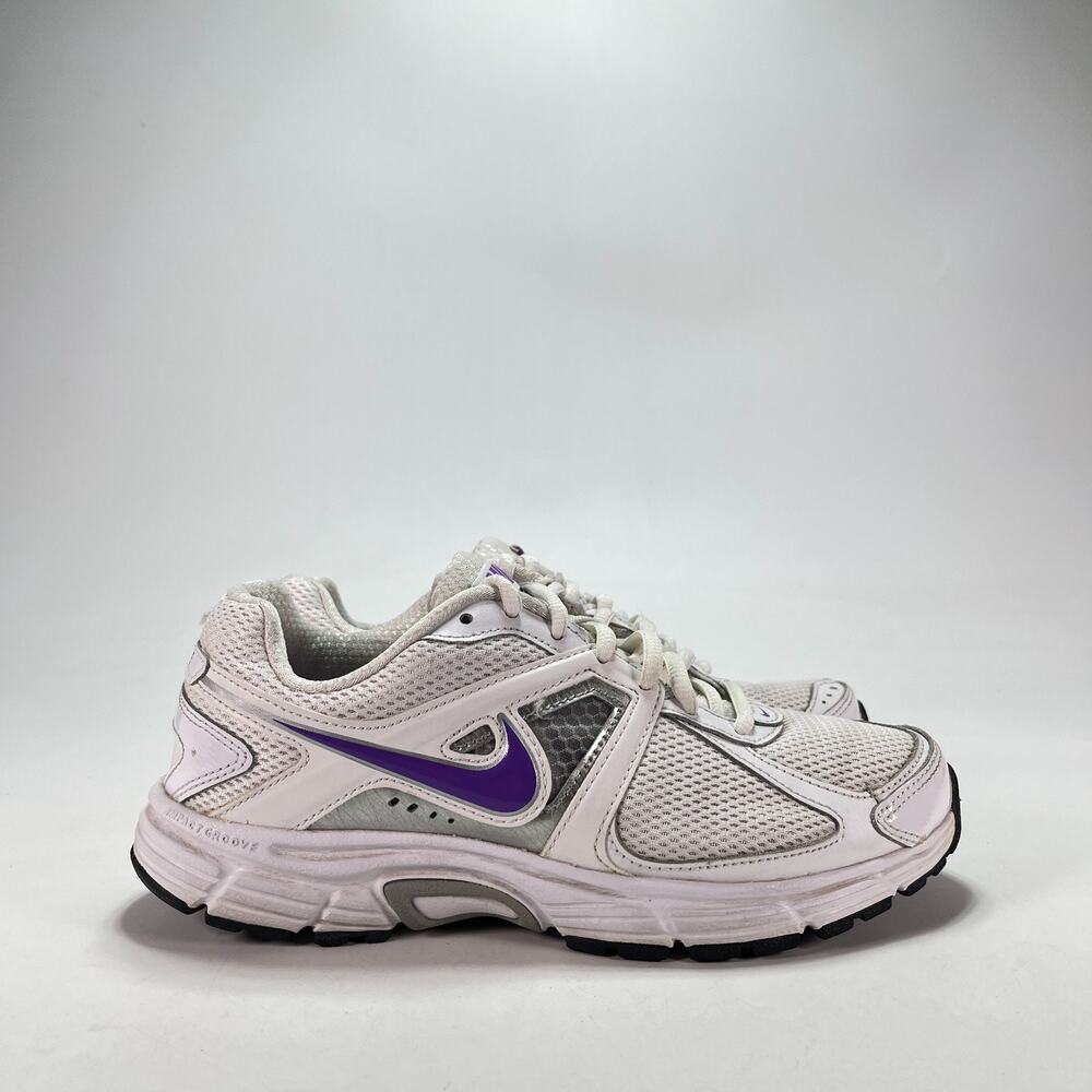 Nike Dart 9 White Purple Gray Running Shoes Sneakers 443863-101 Women's Size 7